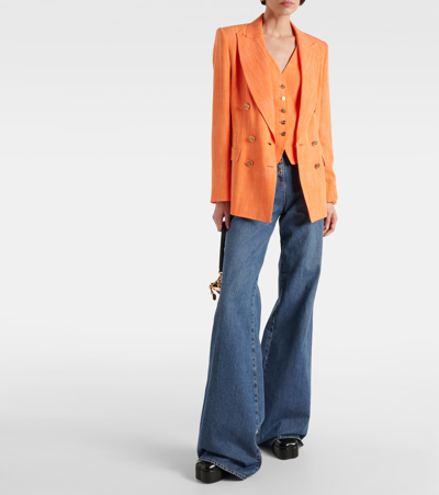 Etro Double-breasted Blazer In Beige