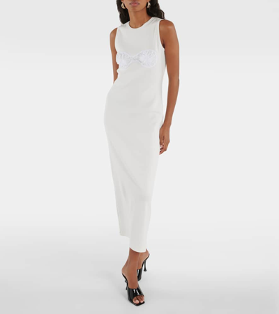 Shop Magda Butrym Crochet-trimmed Cotton Midi Dress In White