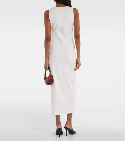 Shop Magda Butrym Crochet-trimmed Cotton Midi Dress In White