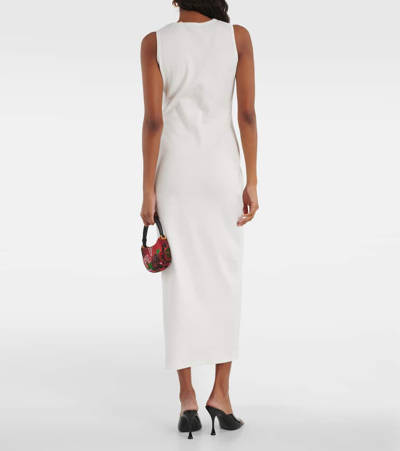 Magda Butrym Crochet-trimmed Cotton Midi Dress In White