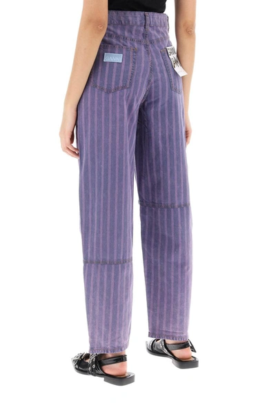 Shop Ganni Striped Starry Jeans In Purple