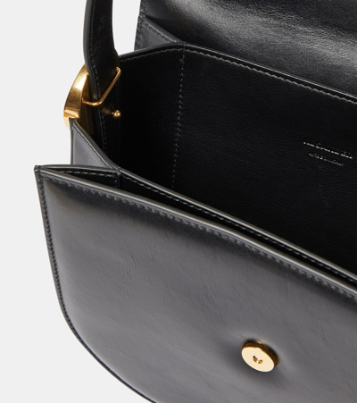 Shop Jil Sander Coin Small Leather Crossbody Bag In Black