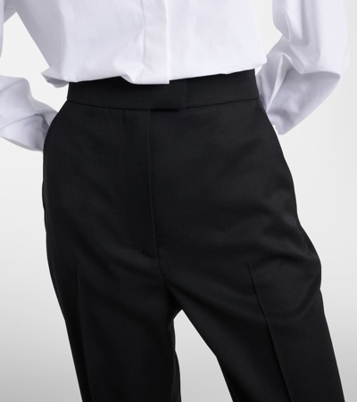 Shop Alexander Mcqueen High-rise Wool Slim Pants In Black