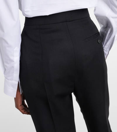 Shop Alexander Mcqueen High-rise Wool Slim Pants In Black