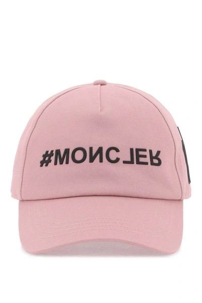 Shop Moncler Grenoble Baseball Cap Made Of Gab In Pink