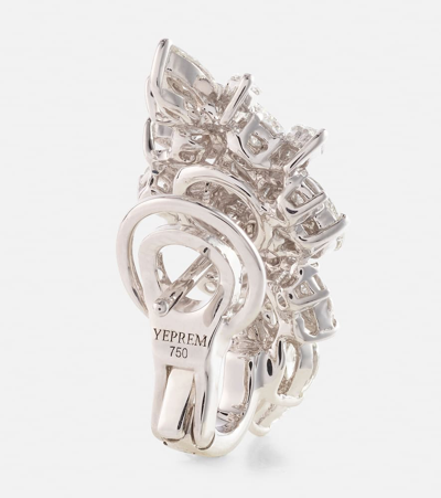 Yeprem 18kt White Gold Earrings With Diamonds In Silver