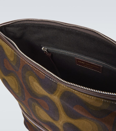Shop Dries Van Noten Weekend Leather-trimmed Shoulder Bag