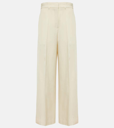 Shop Jil Sander High-rise Wide-leg Pants In White
