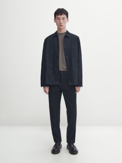Shop Massimo Dutti Cotton Blend Short Sleeve Sweater In Mittleres Khaki
