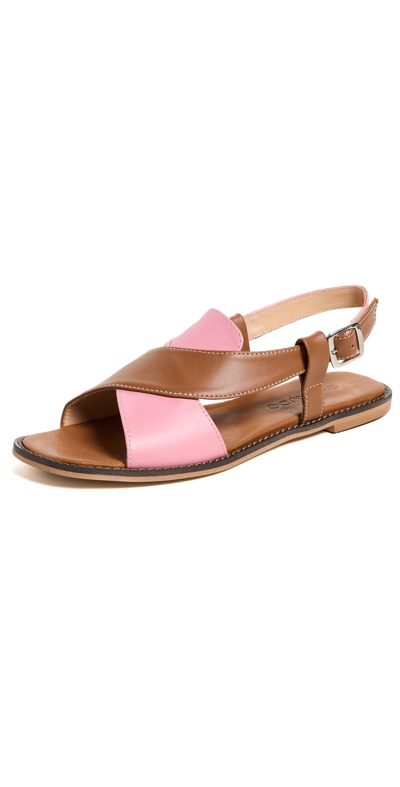 Shop Shekudo Cove Sandals Biscuit Pink
