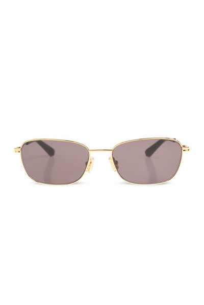 Shop Bottega Veneta Eyewear Split Rectangular Sunglasses In Gold