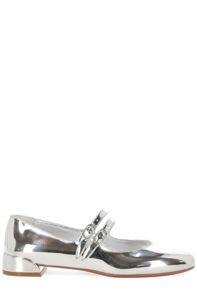 Shop Christian Louboutin Buckled Mary Jane In Silver