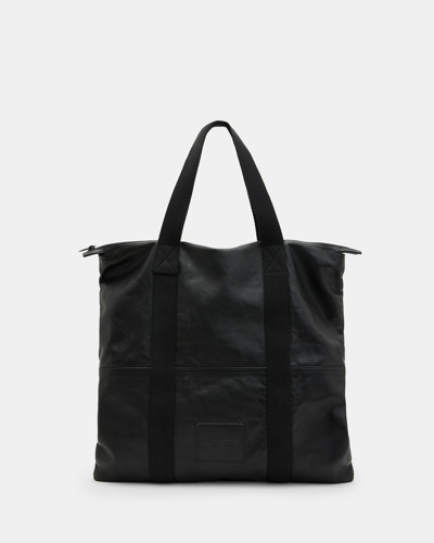 Shop Allsaints Afan Spacious Leather Tote Bag, In Black