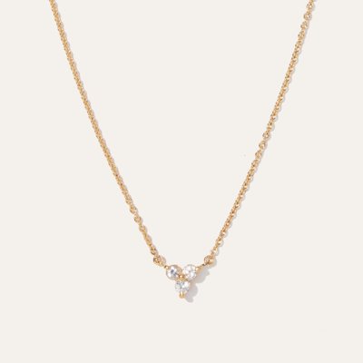 Shop Quince Women's White Sapphire Triad Necklace In Gold Vermeil