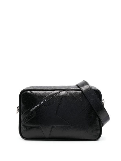Shop Golden Goose Star Bag Wrinkled Lamb Leather Body And Star Bags In 90100 Black