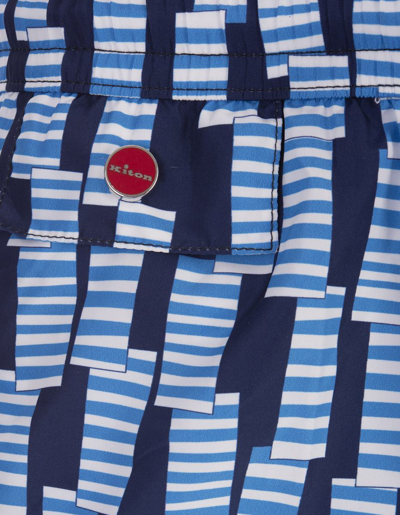 Shop Kiton Swim Shorts With Light Windsock Pattern In Blue