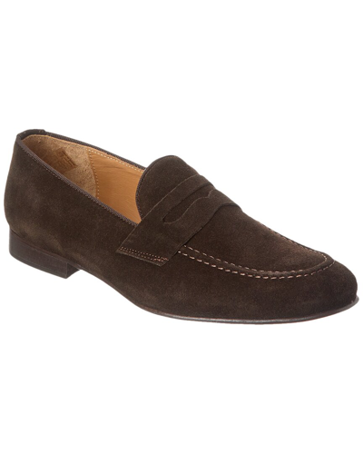 Shop Alfonsi Milano Suede Loafer In Brown