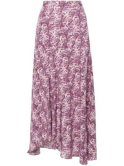 Shop Isabel Marant Sakura Abstract-print Skirt In Pink