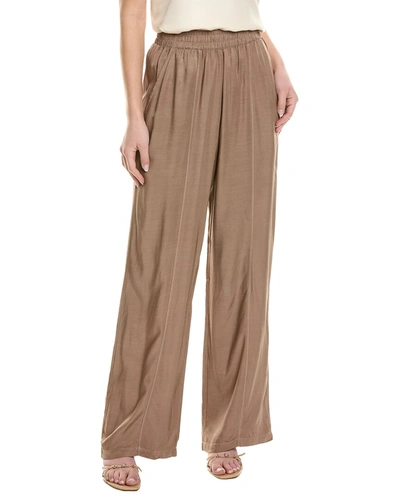 Shop Stateside Satin Pull-on Trouser In Brown