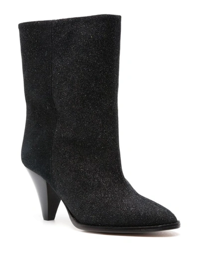 Shop Isabel Marant Rouxa Suede 85mm Boots In Black