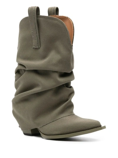 Shop R13 Low Rider Slouchy Cowbody Boots In Grey