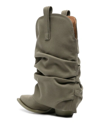 Shop R13 Low Rider Slouchy Cowbody Boots In Grey