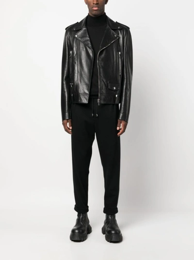 Balmain Drawstring Tapered Track Pants In Black