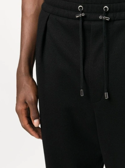 Shop Balmain Drawstring Tapered Track Pants In Black