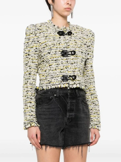 Isabel Marant Gradilia Cropped Fringe Jacket In Neutrals