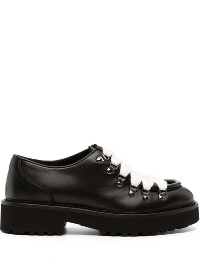 Shop Doucal's Leather Lace-up Shoes In Black