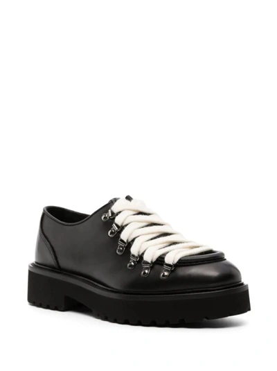 Shop Doucal's Leather Lace-up Shoes In Black