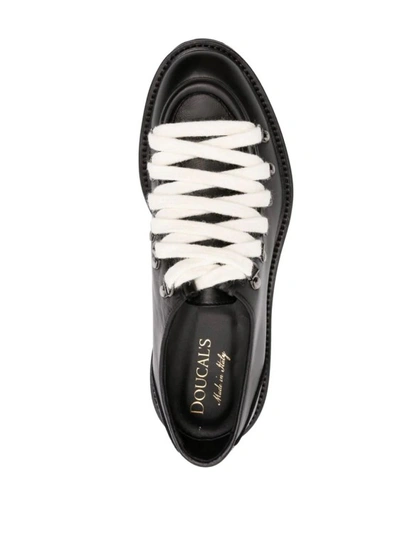 Shop Doucal's Leather Lace-up Shoes In Black