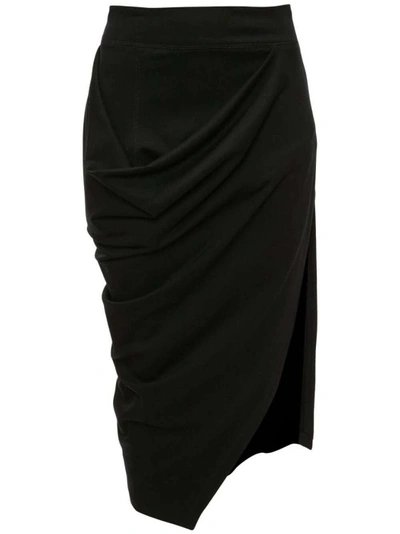 Shop Jw Anderson Black Asymmetric Draped Skirt