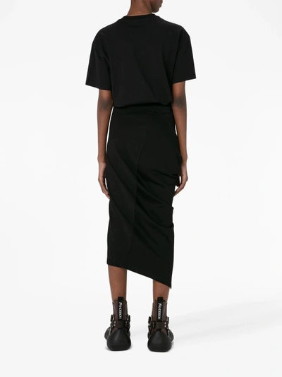 Shop Jw Anderson Black Asymmetric Draped Skirt