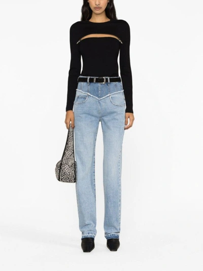 Shop Isabel Marant Light Blue Noemie Straight-leg Denim Jeans