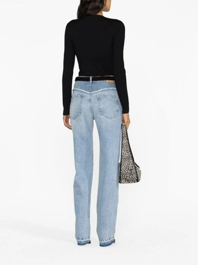 Shop Isabel Marant Light Blue Noemie Straight-leg Denim Jeans