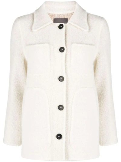 Shop Lorena Antoniazzi Single-breasted Wool-blend Coat In White