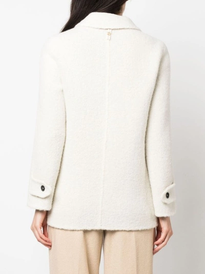 Shop Lorena Antoniazzi Single-breasted Wool-blend Coat In White