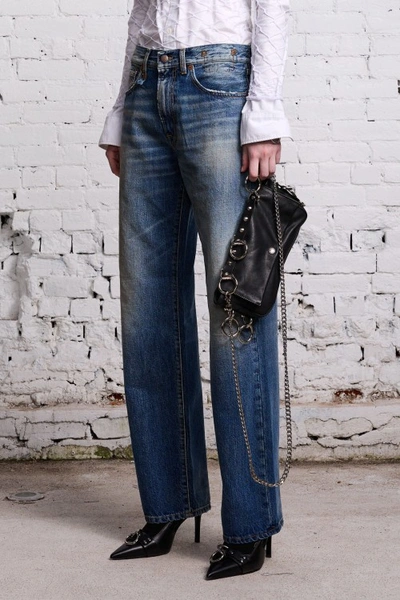 Shop R13 Mid-rise Straight-leg Denim Jeans In Grey