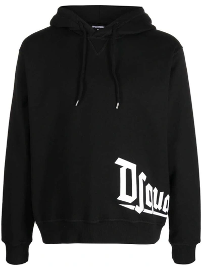 Shop Dsquared2 Logo-print Cotton Hoodie From In Black
