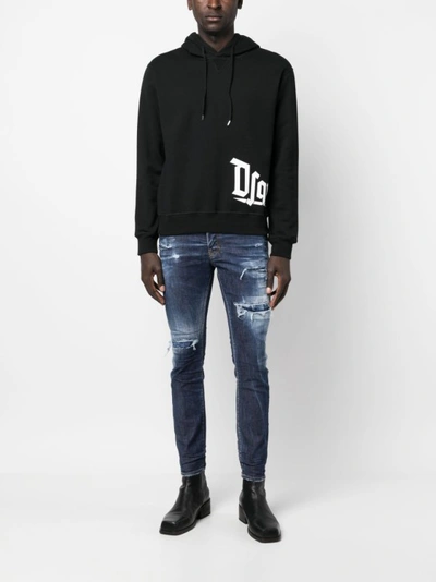 Shop Dsquared2 Logo-print Cotton Hoodie From In Black