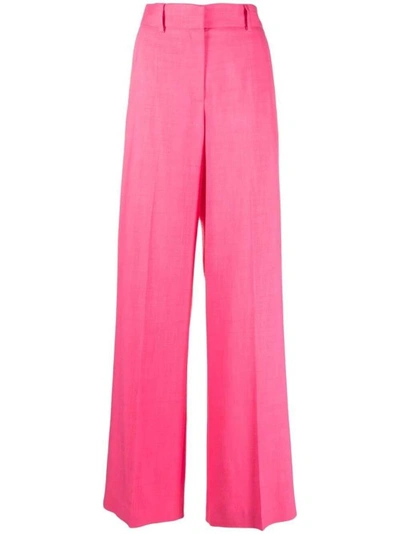 Shop Msgm High-waist Wide-leg Trousers In Pink