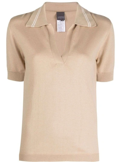Shop Lorena Antoniazzi Fine-knit Short-sleeve Knitwear Polo Shirt In Neutrals