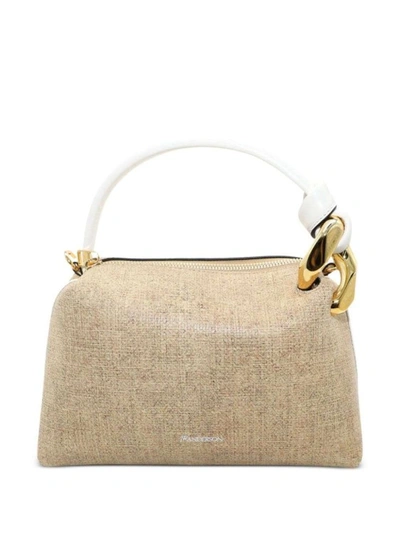 Shop Jw Anderson Small Jwa Corner Leather Tote Bag In Neutrals