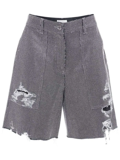 Shop Jw Anderson Studded Cotton Shorts In Grey