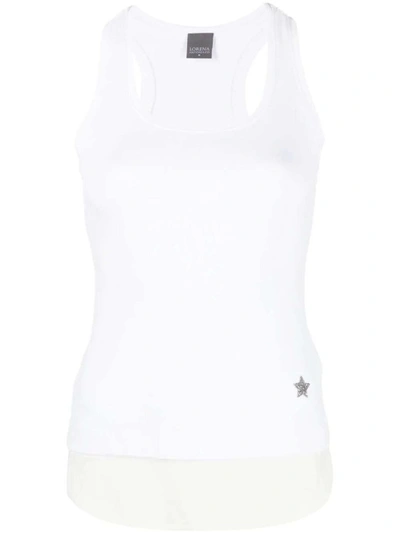 Shop Lorena Antoniazzi Star-print Detail Tank Top In White