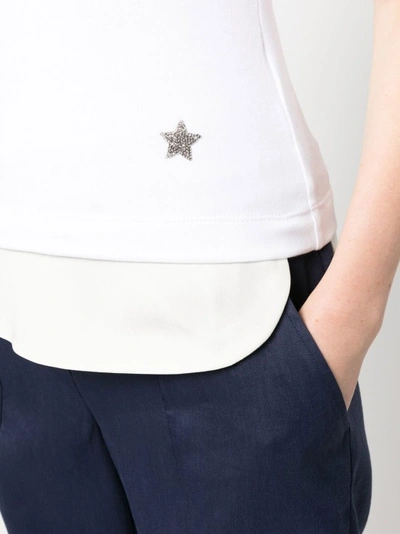 Shop Lorena Antoniazzi Star-print Detail Tank Top In White