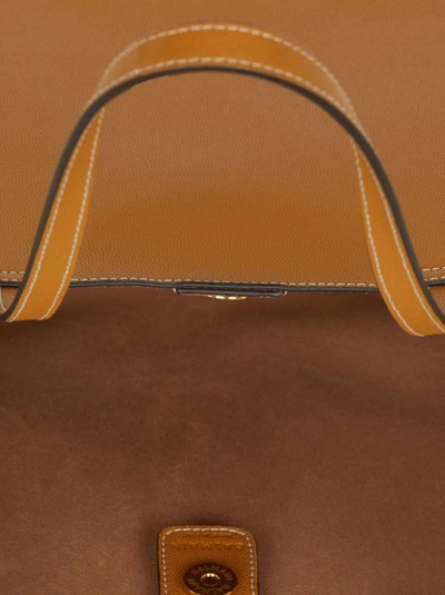 Shop Balmain Polished-finish Tote Bag In Brown