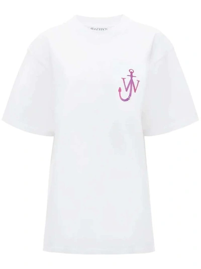 Shop Jw Anderson Naturally Sweet Cotton T-shirt In White
