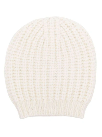 Shop Peserico Textured-finish Knitted Beanie In Neutrals